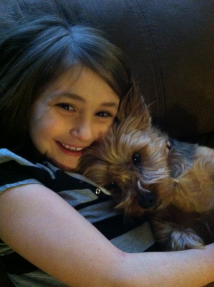 Laney and her Yorkie, Kia. These two are inseparable. Kia might as well have Crohn's disease as she spends hours everyday in the bathroom with Laney!